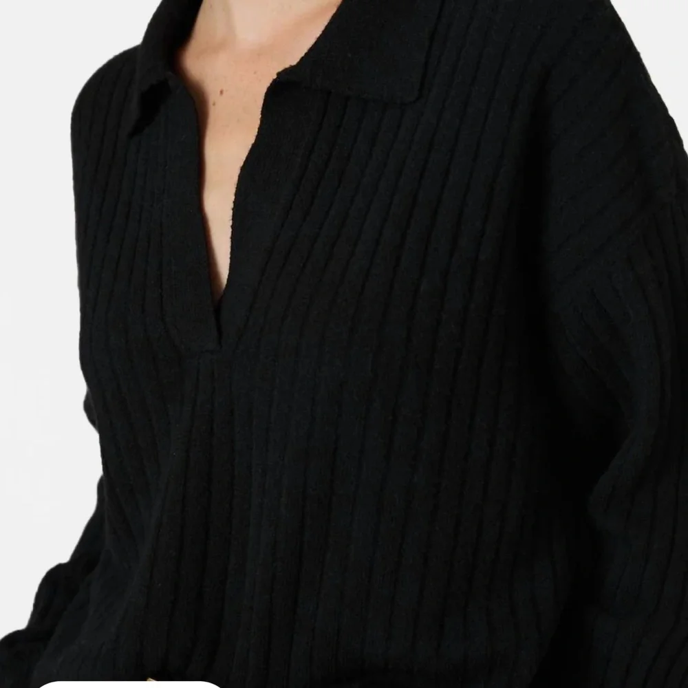 NWT French Connection Vhari Collar Long Sleeve Jumper Black L